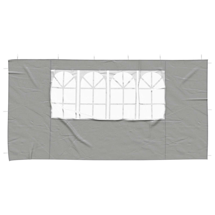 Festasidevæg 2 pcs 400 x 195 cm Lysegrå PE og stål