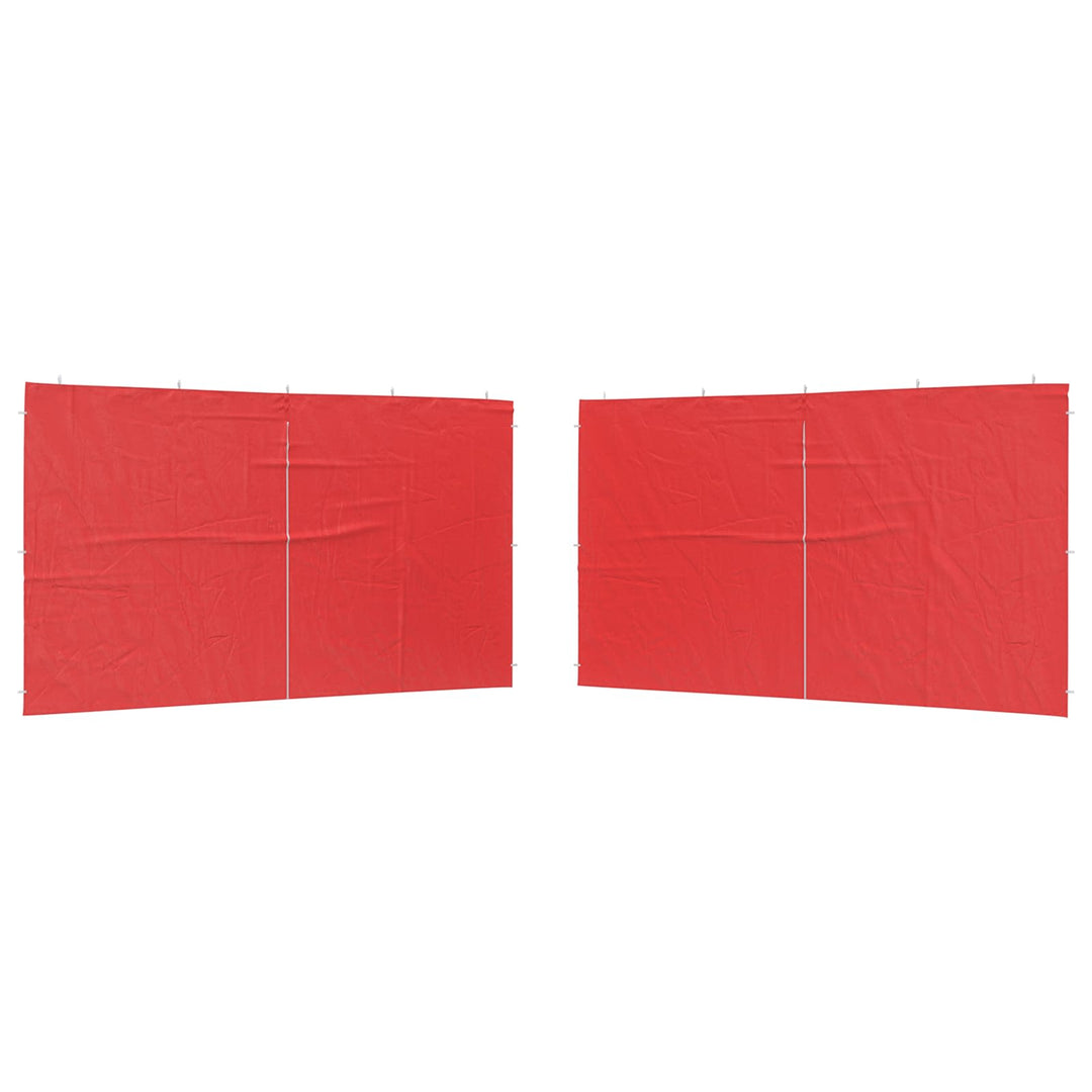 Festasidevæg 2 pcs Rød 400 x 195 cm PE og stål