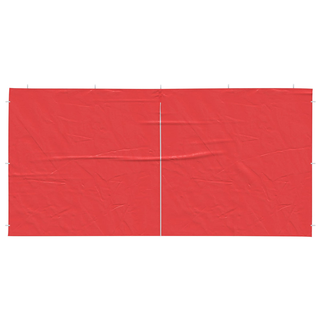Festasidevæg 2 pcs Rød 400 x 195 cm PE og stål