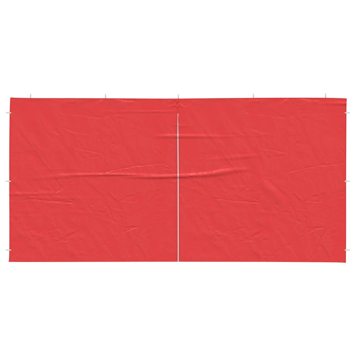 Festasidevæg 2 pcs Rød 400 x 195 cm PE og stål