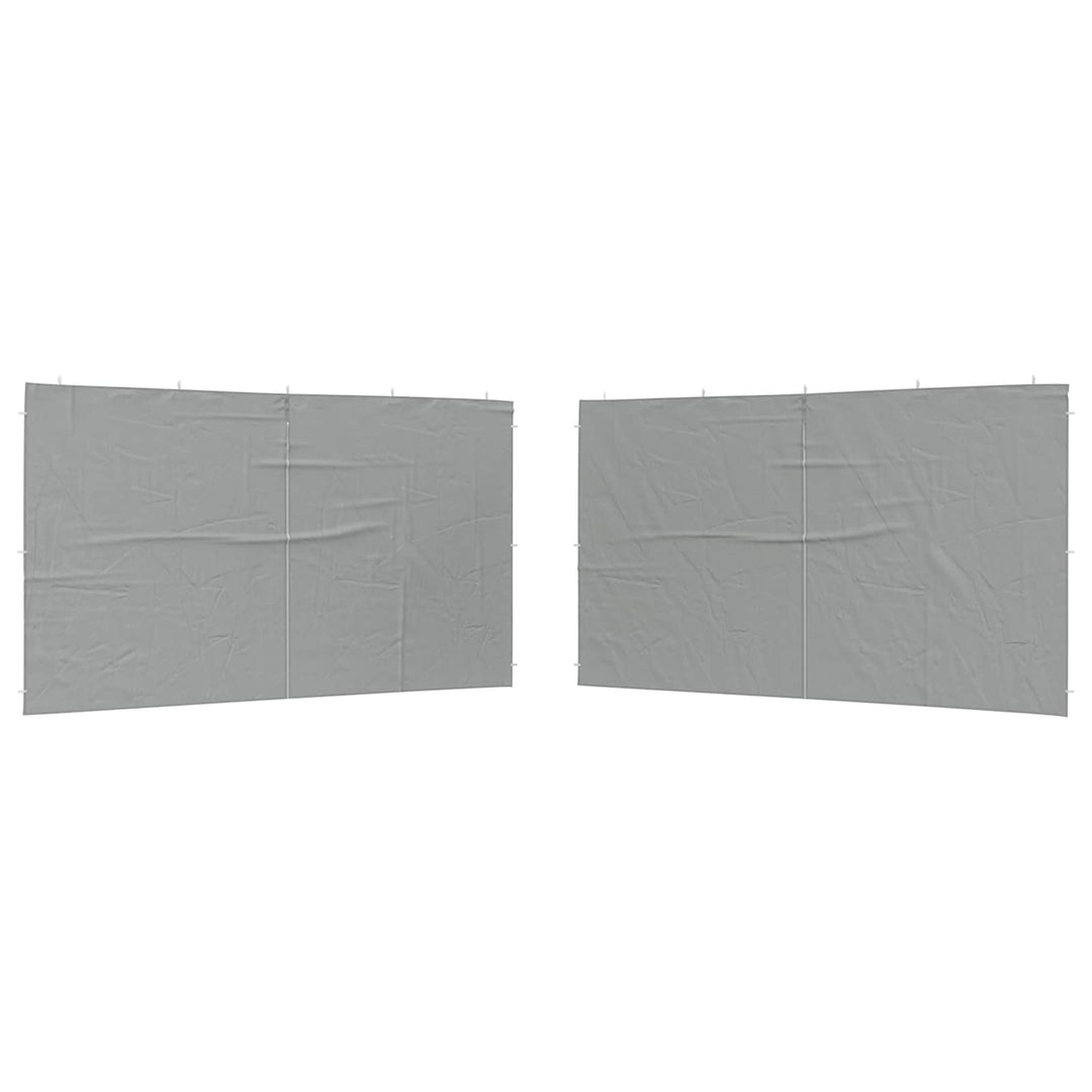 Festasidevæg 2 pcs Lysegrå 400 x 195 cm PE og stål