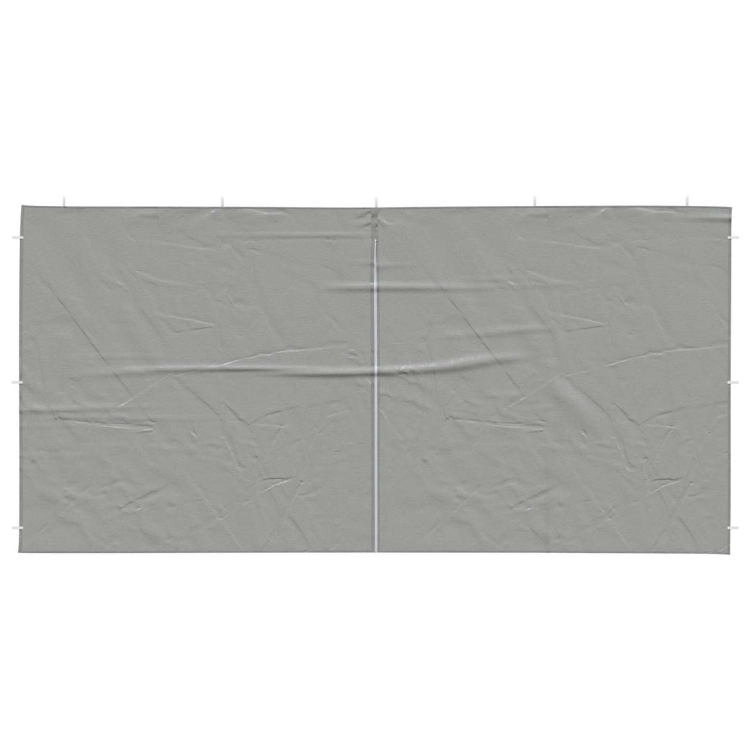 Festasidevæg 2 pcs Lysegrå 400 x 195 cm PE og stål