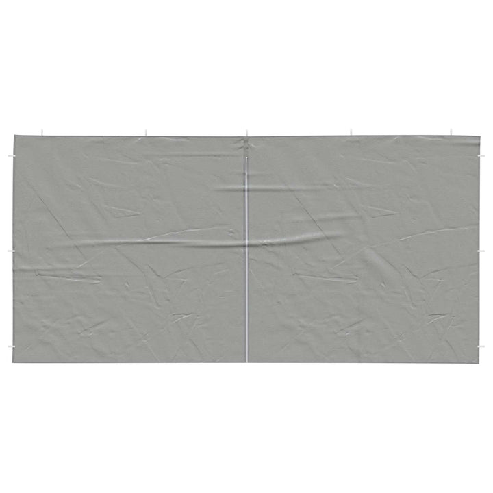 Festasidevæg 2 pcs Lysegrå 400 x 195 cm PE og stål