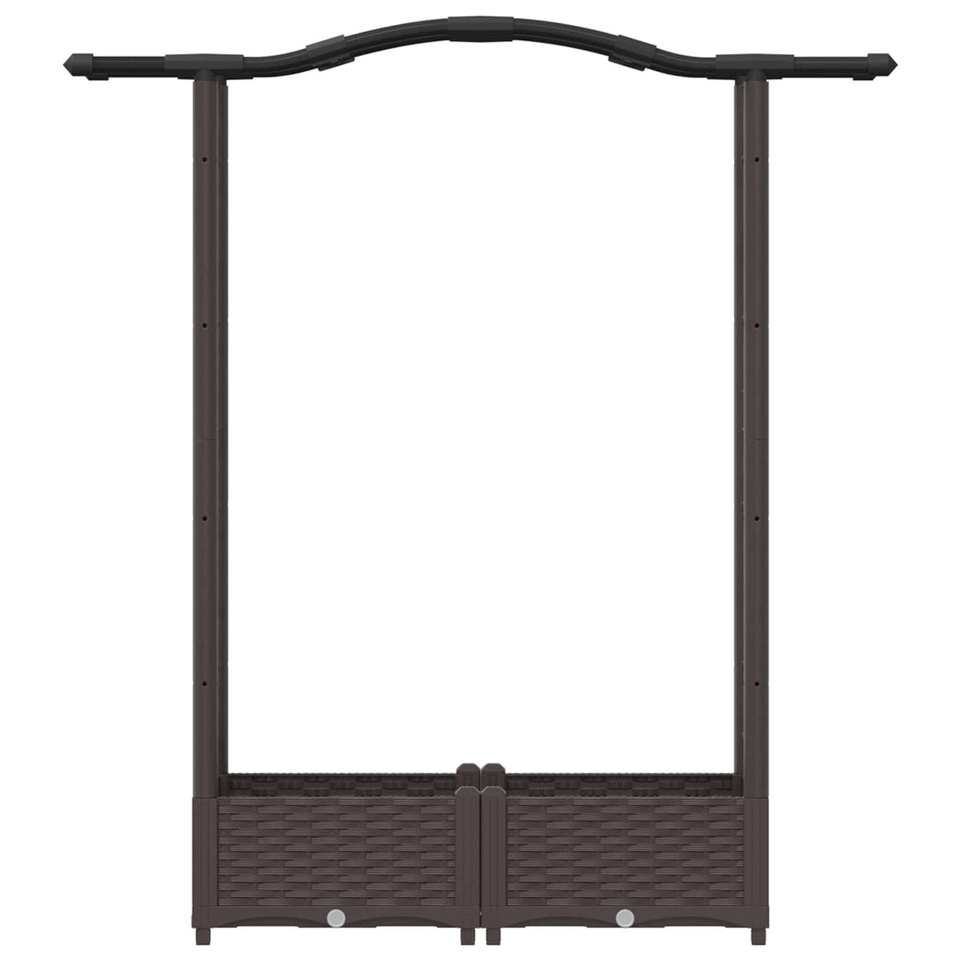 Hævet Bed med Trellis og Tag Brun 124 x 40 x 125 cm PP