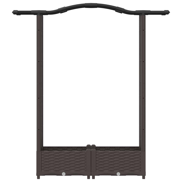 Hævet Bed med Trellis og Tag Brun 124 x 40 x 125 cm PP