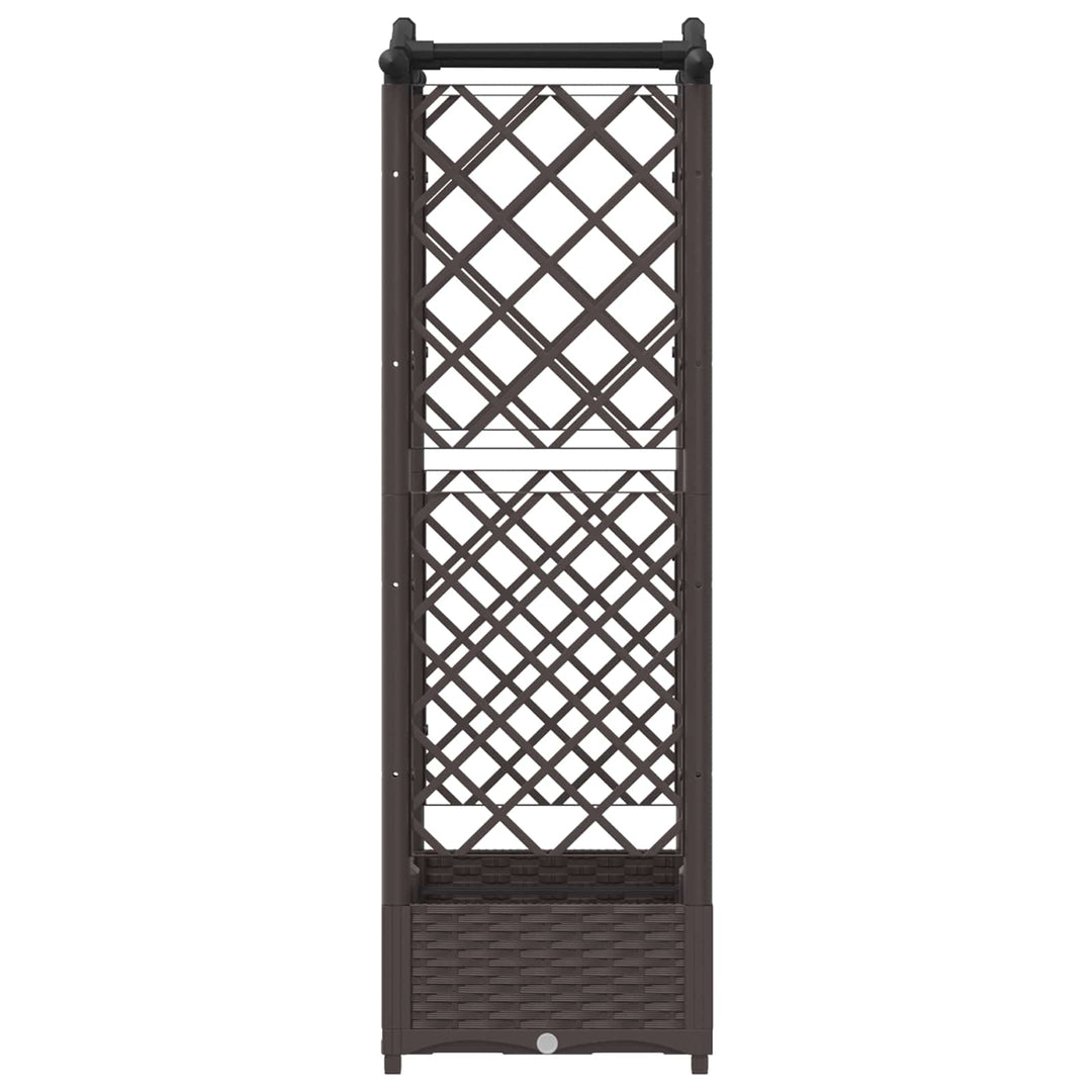 Hævet Bed med Trellis og Tag Brun 124 x 40 x 125 cm PP