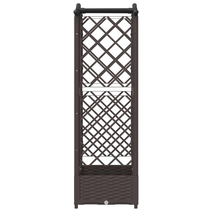 Hævet Bed med Trellis og Tag Brun 124 x 40 x 125 cm PP