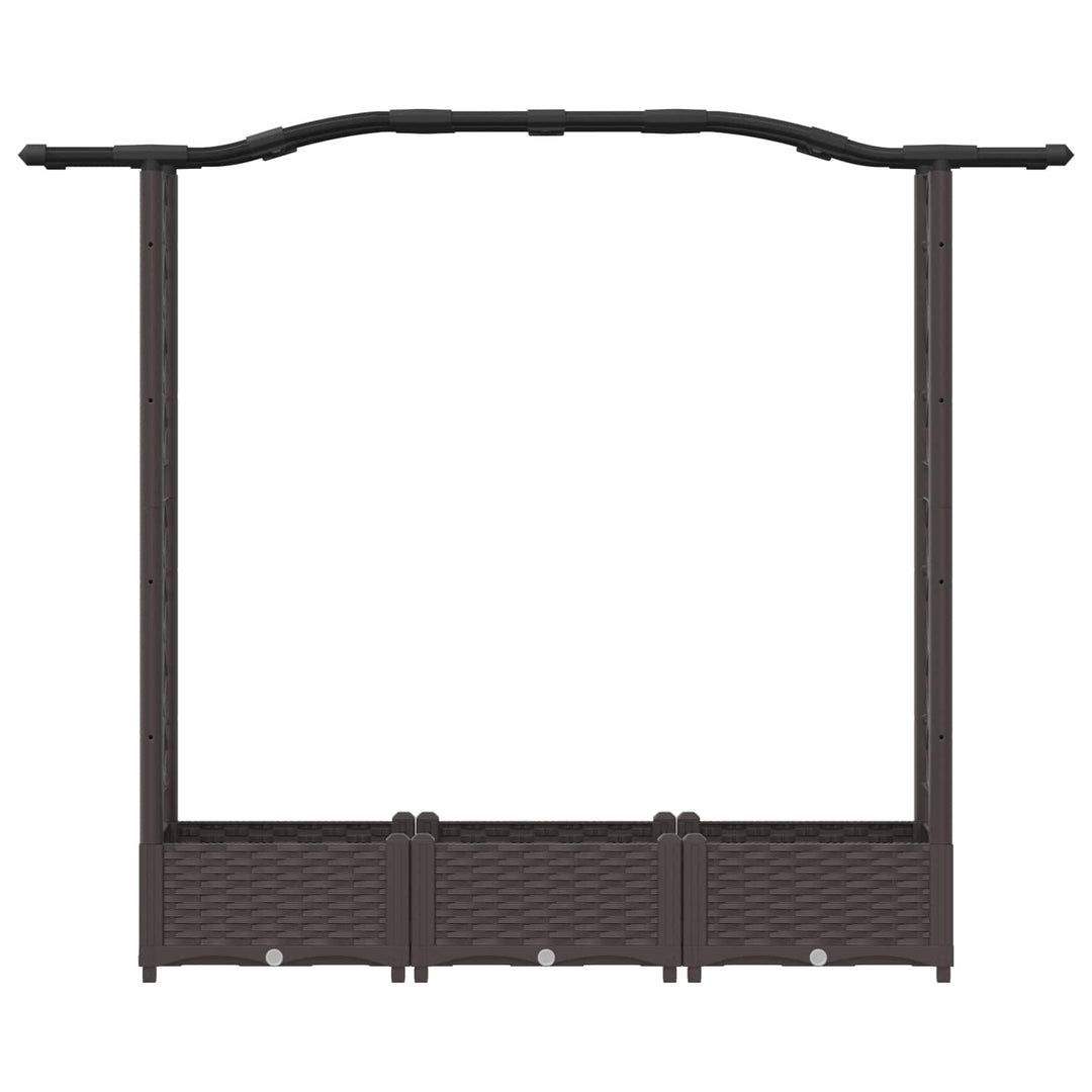 Hævet Bed med Trellis og Tag Brun 169 x 40 x 125 cm PP
