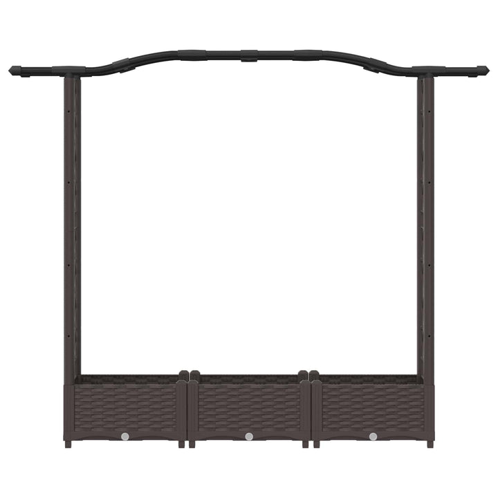 Hævet Bed med Trellis og Tag Brun 169 x 40 x 125 cm PP
