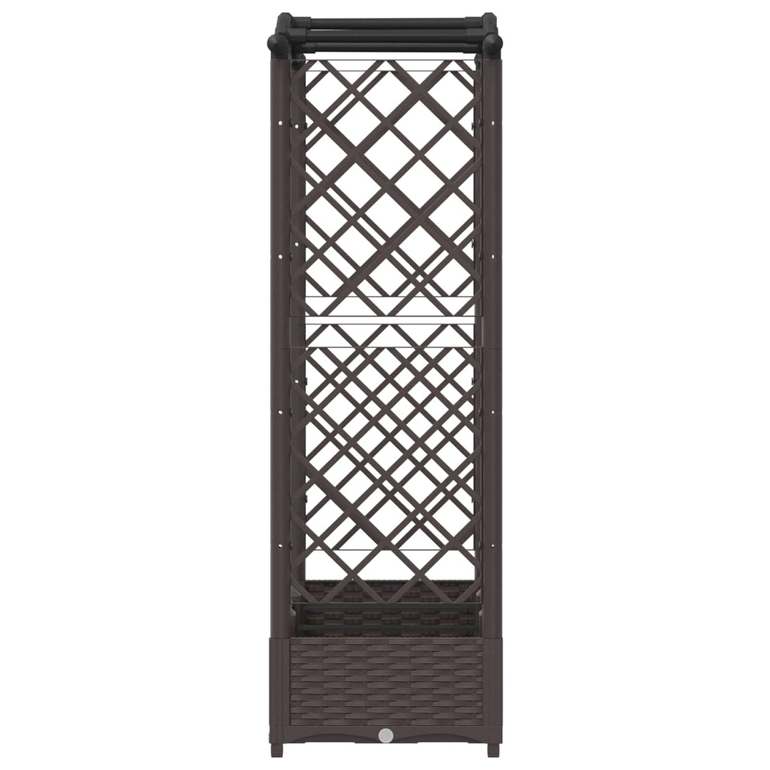 Hævet Bed med Trellis og Tag Brun 169 x 40 x 125 cm PP