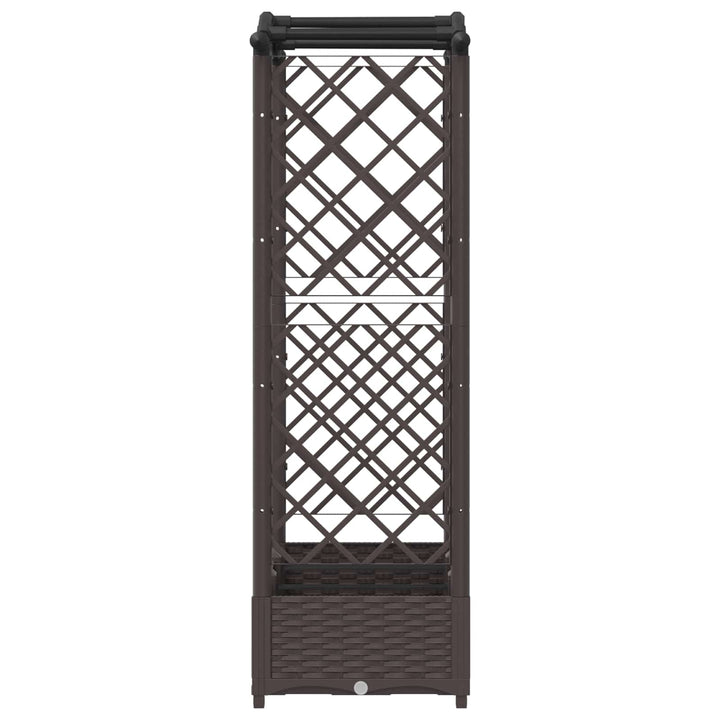 Hævet Bed med Trellis og Tag Brun 169 x 40 x 125 cm PP