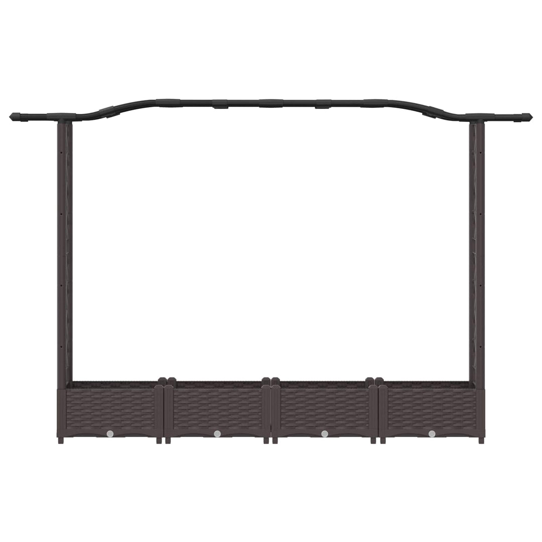 Hævet Bed med Trellis og Tag Brun 207 x 40 x 126 cm PP