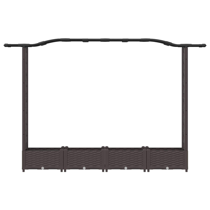 Hævet Bed med Trellis og Tag Brun 207 x 40 x 126 cm PP
