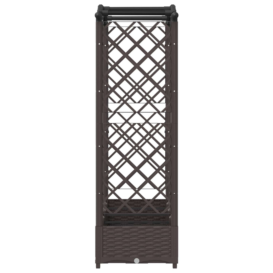Hævet Bed med Trellis og Tag Brun 207 x 40 x 126 cm PP