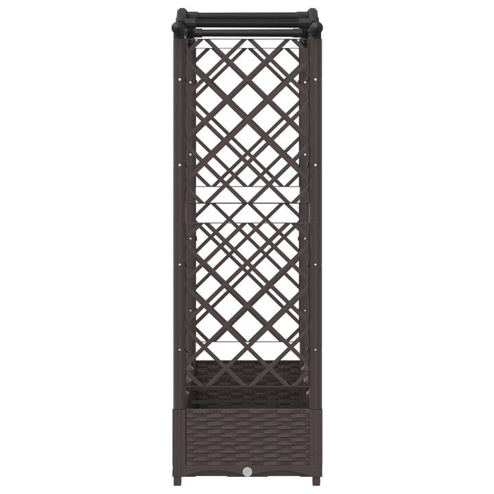 Hævet Bed med Trellis og Tag Brun 207 x 40 x 126 cm PP