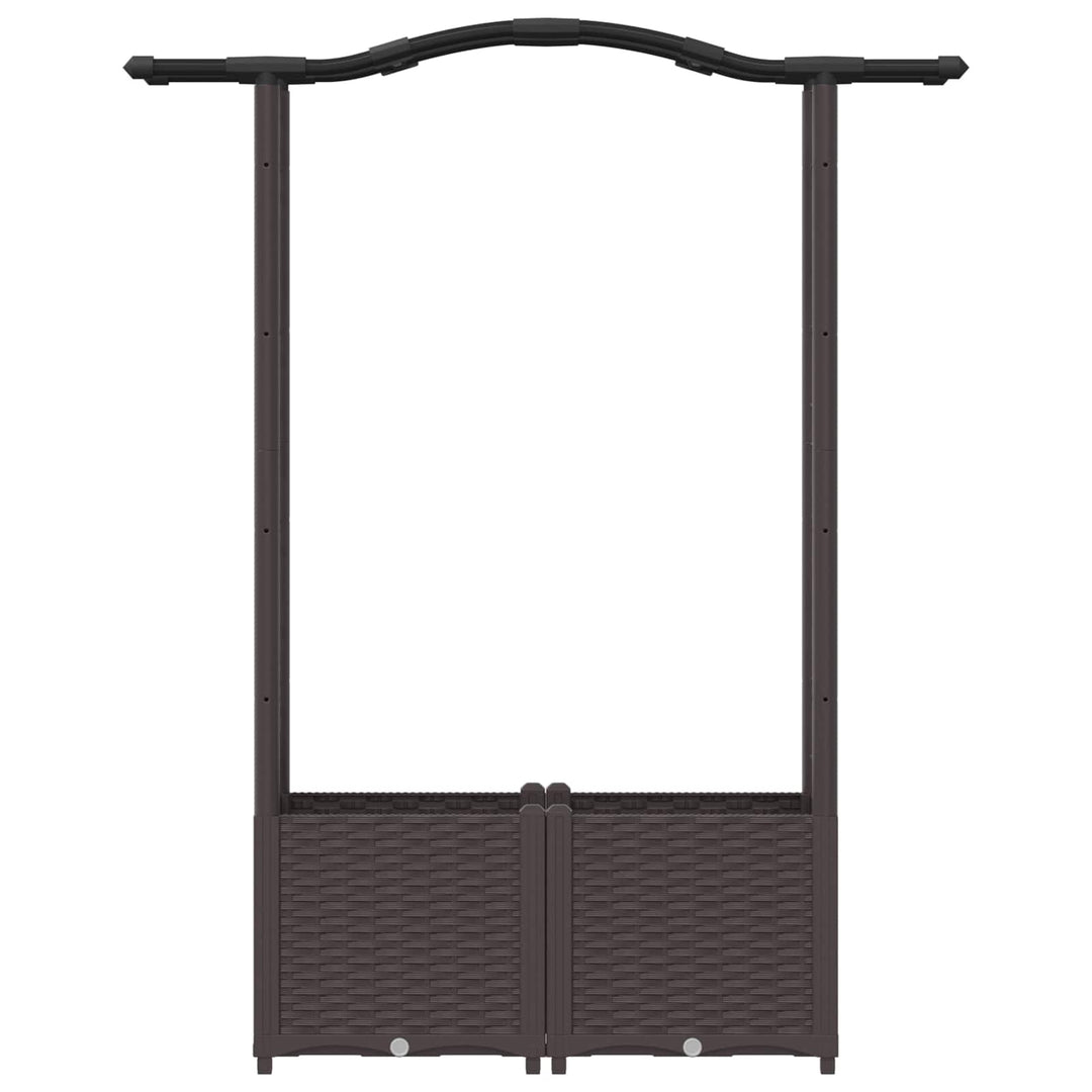 Hævet Bed med Trellis og Tag Brun 125 x 40 x 138 cm PP