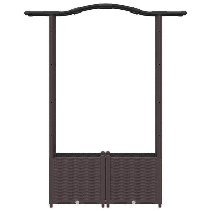 Hævet Bed med Trellis og Tag Brun 125 x 40 x 138 cm PP