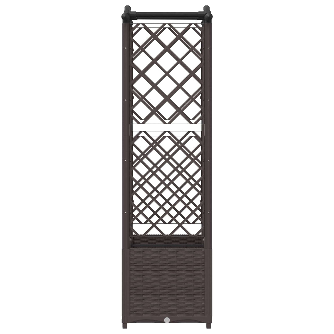 Hævet Bed med Trellis og Tag Brun 125 x 40 x 138 cm PP