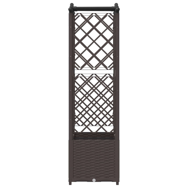 Hævet Bed med Trellis og Tag Brun 125 x 40 x 138 cm PP
