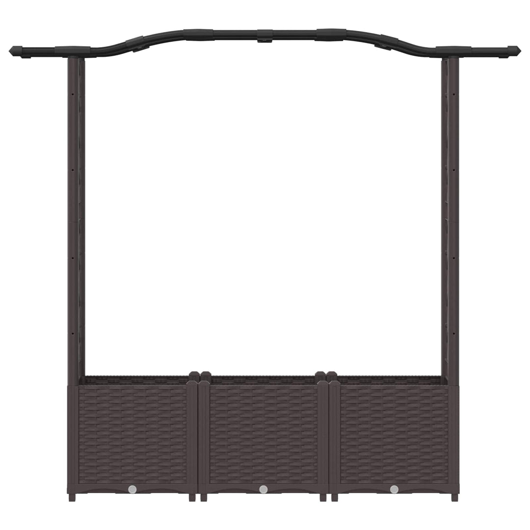 Hævet Bed med Trellis og Tag Brun 164 x 40 x 142 cm PP