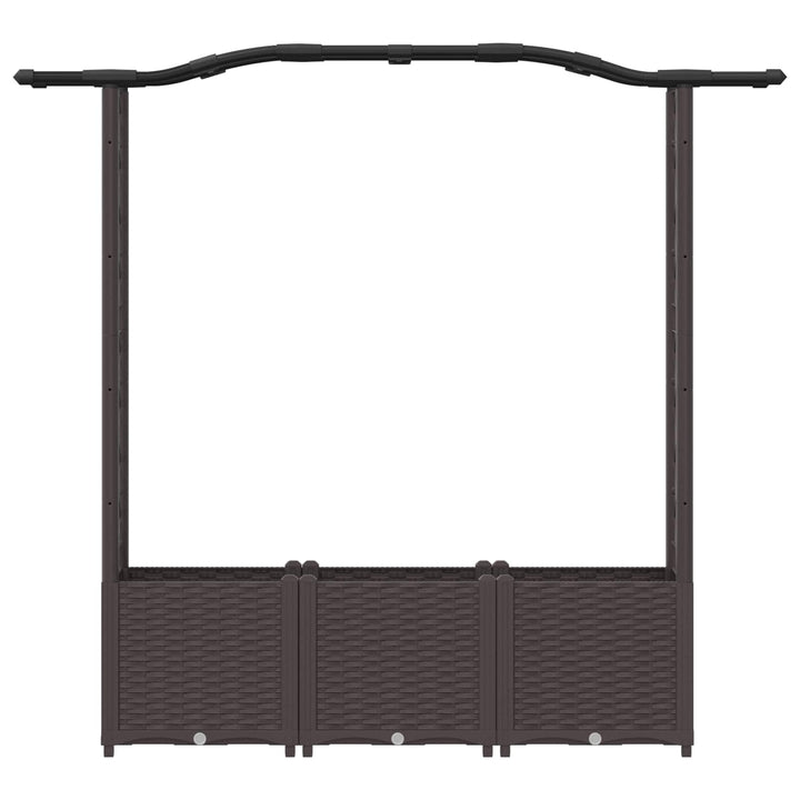 Hævet Bed med Trellis og Tag Brun 164 x 40 x 142 cm PP
