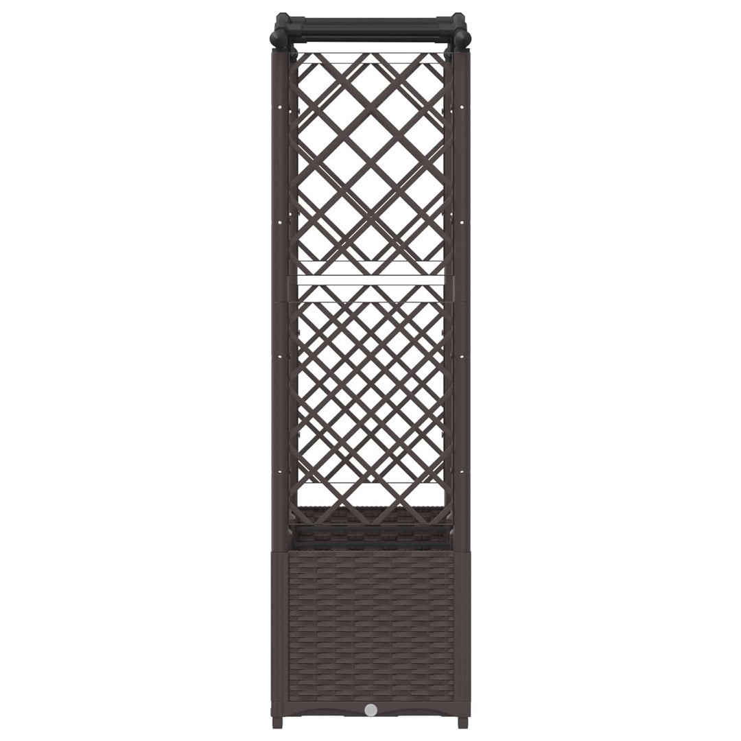 Hævet Bed med Trellis og Tag Brun 164 x 40 x 142 cm PP