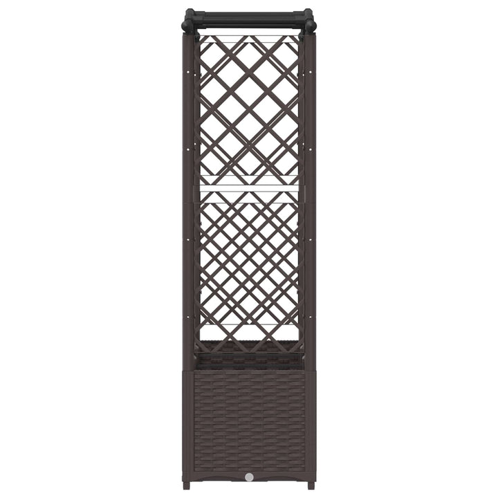 Hævet Bed med Trellis og Tag Brun 164 x 40 x 142 cm PP