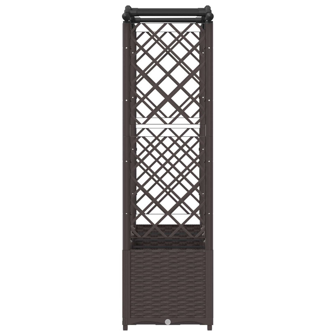 Hævet Bed med Trellis og Tag Brun 204 x 40 x 141 cm PP
