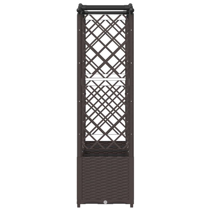 Hævet Bed med Trellis og Tag Brun 204 x 40 x 141 cm PP