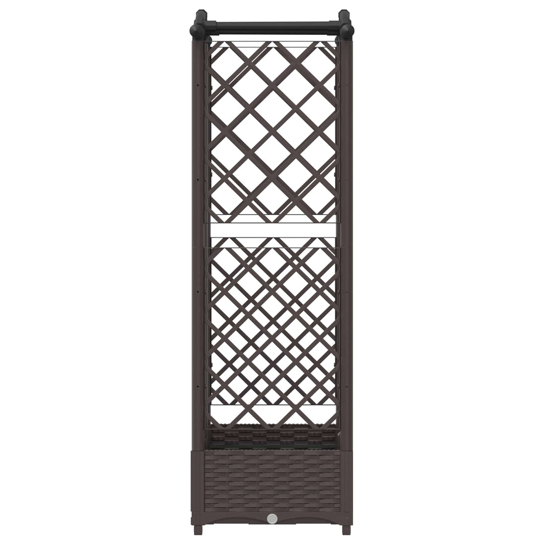 Hævet Bed med Trellis og Tag Brun 124 x 40 x 123 cm PP