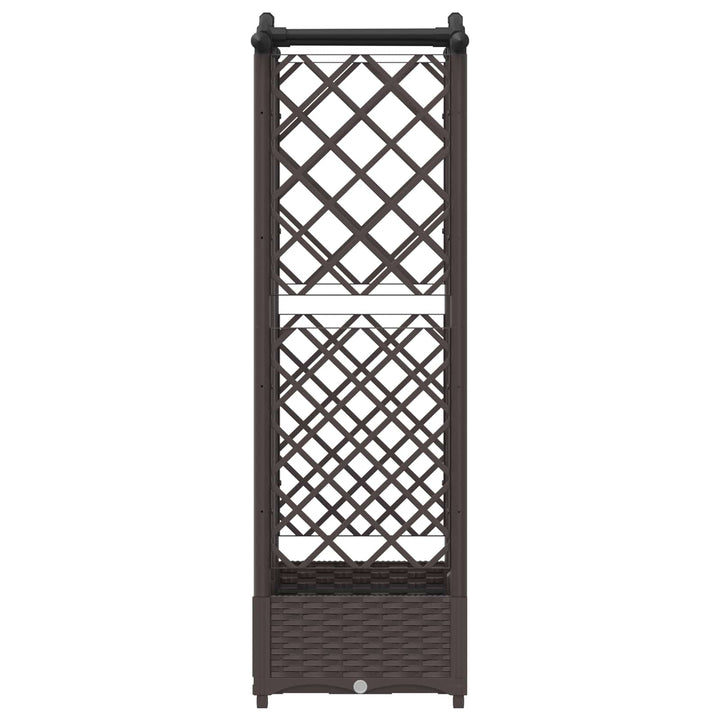 Hævet Bed med Trellis og Tag Brun 124 x 40 x 123 cm PP