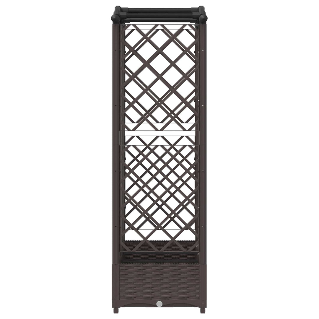 Hævet Bed med Trellis og Tag Brun 163 x 40 x 123 cm PP