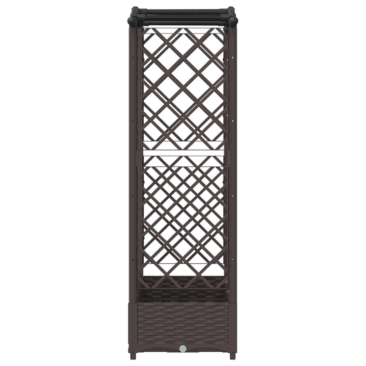Hævet Bed med Trellis og Tag Brun 163 x 40 x 123 cm PP