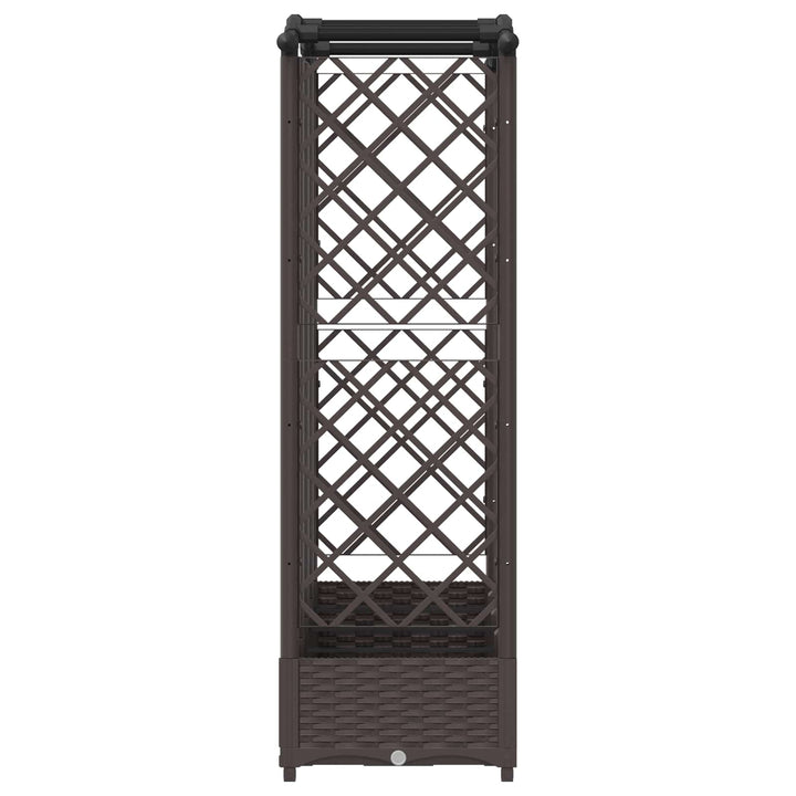 Hævet Bed med Trellis og Tag Brun 203,5 x 40 x 123 cm PP