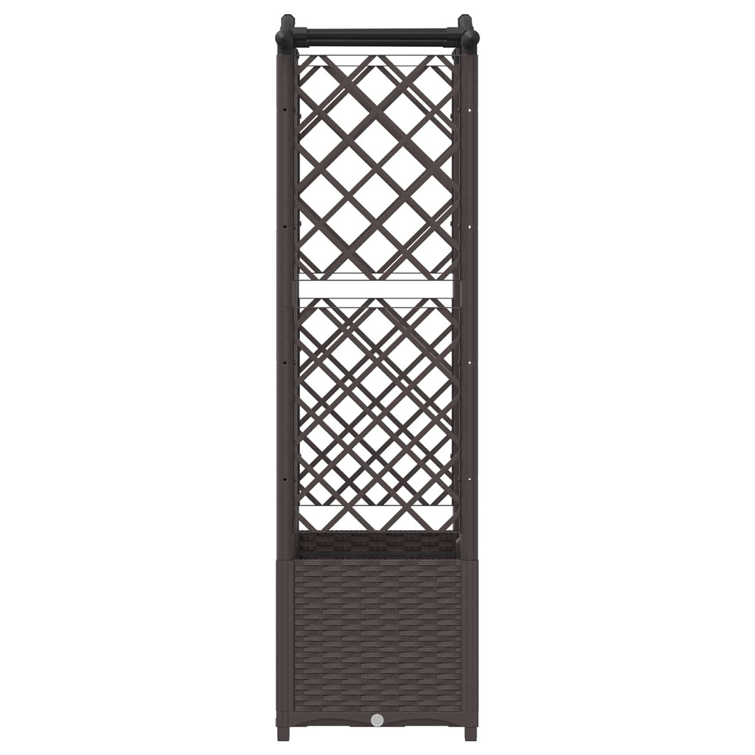 Hævet Bed med Trellis og Tag Brun 122 x 40 x 138 cm PP