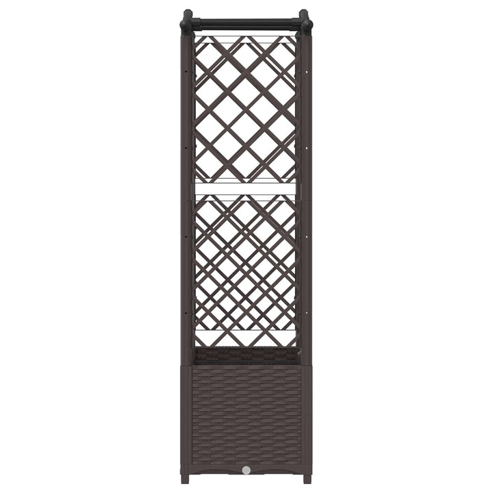 Hævet Bed med Trellis og Tag Brun 122 x 40 x 138 cm PP