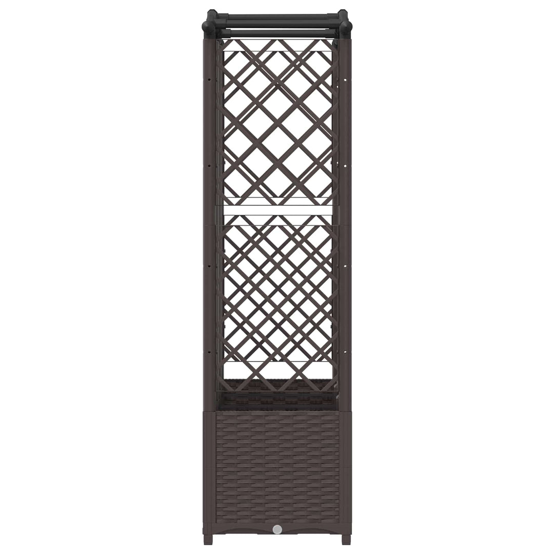 Hævet Bed med Trellis og Tag Brun 163 x 40 x 138 cm PP