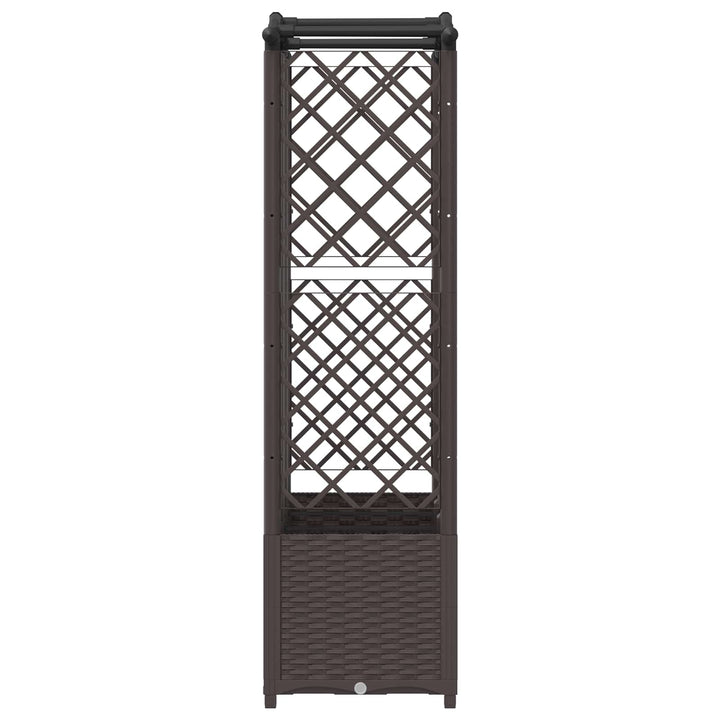Hævet Bed med Trellis og Tag Brun 163 x 40 x 138 cm PP