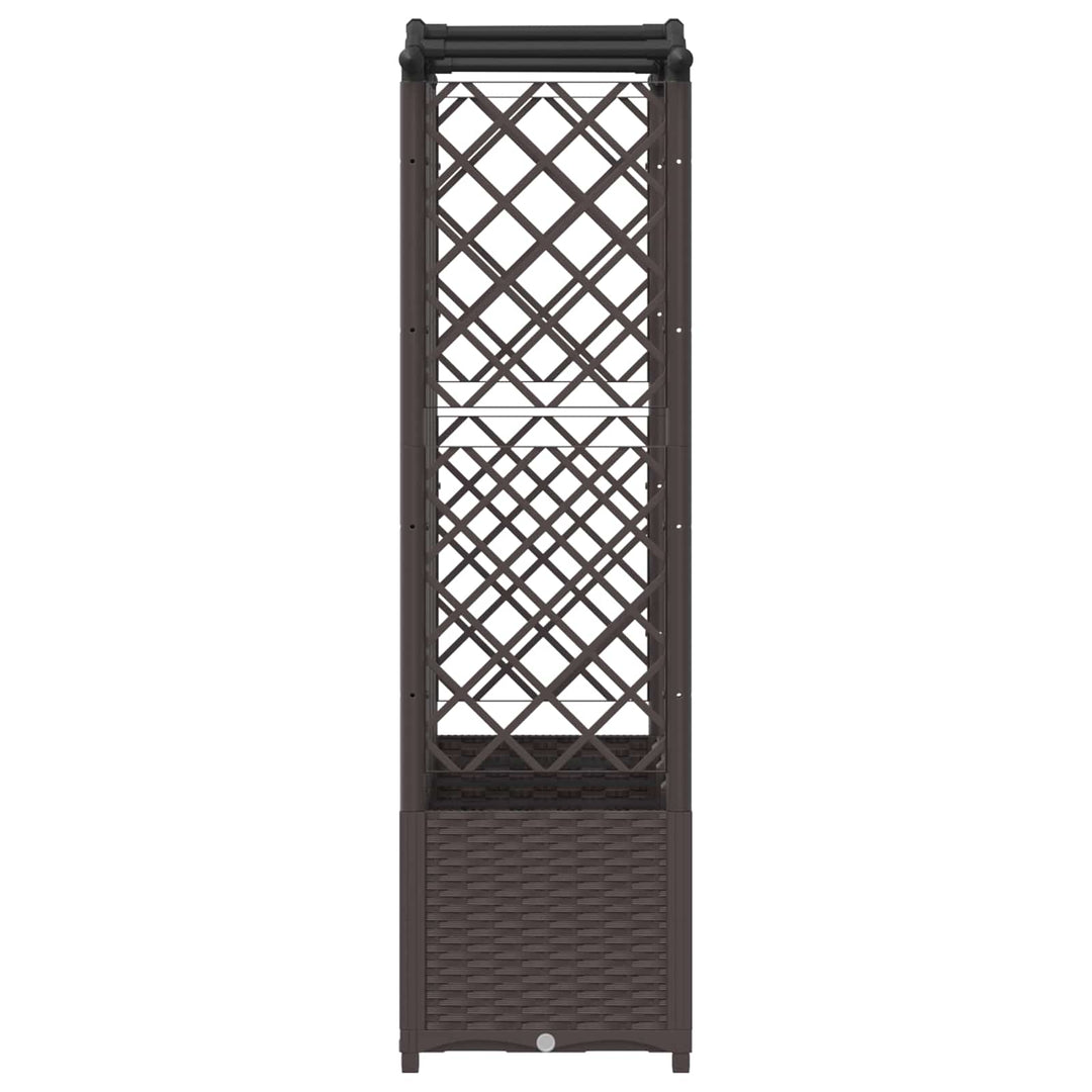 Hævet Bed med Trellis og Tag Brun 204 x 40 x 138 cm PP