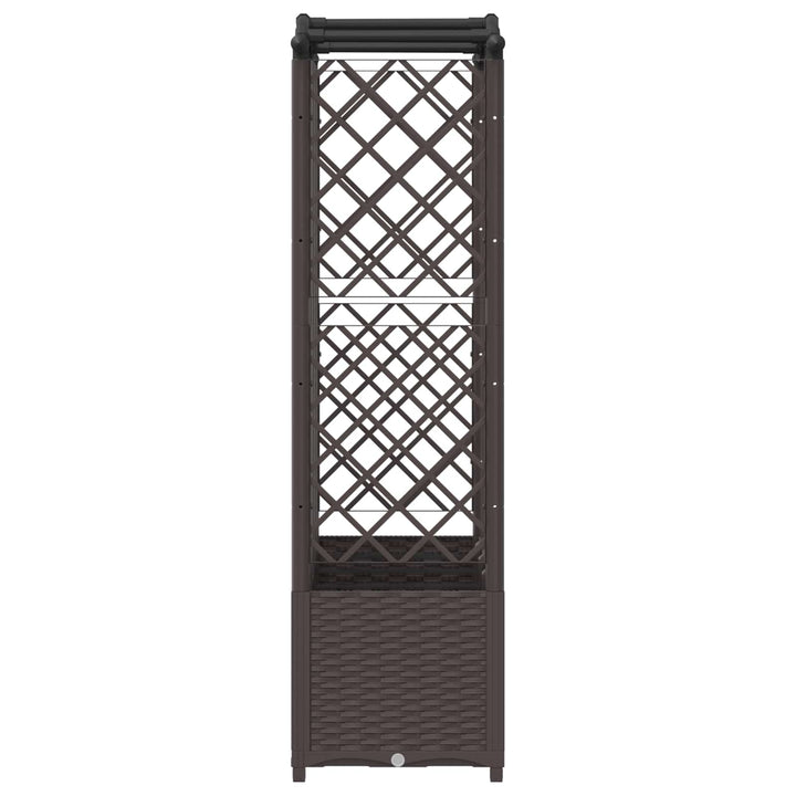 Hævet Bed med Trellis og Tag Brun 204 x 40 x 138 cm PP