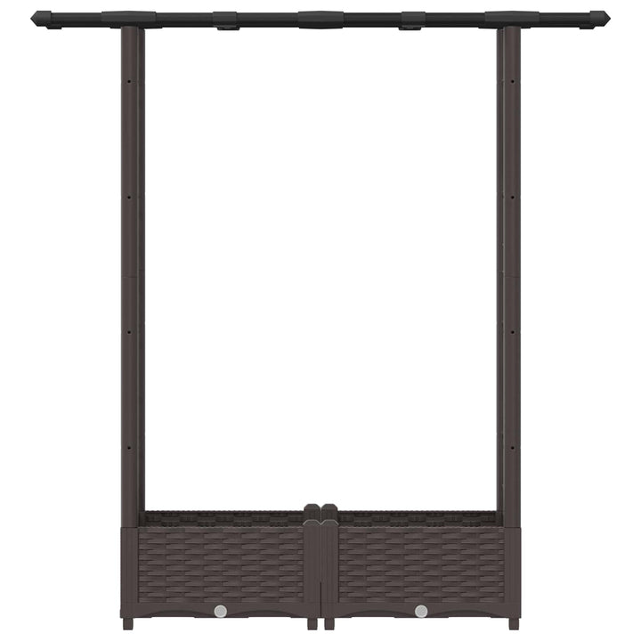 Hævet Bed med Trellis og Tag Brun 122,5 x 40 x 123 cm PP