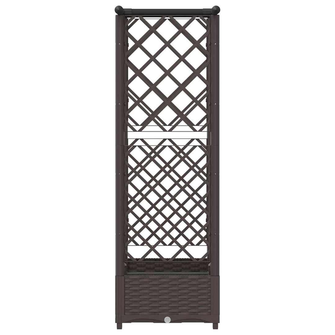 Hævet Bed med Trellis og Tag Brun 122,5 x 40 x 123 cm PP