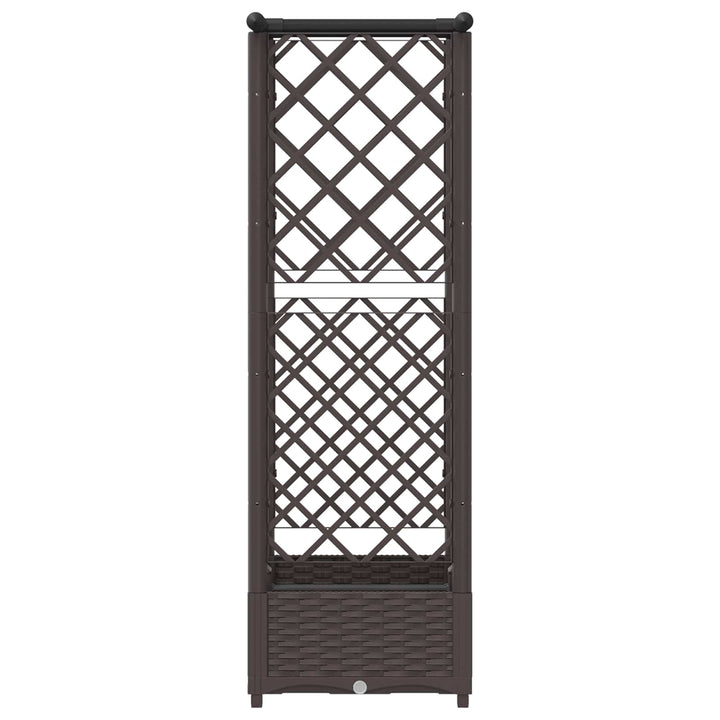 Hævet Bed med Trellis og Tag Brun 122,5 x 40 x 123 cm PP