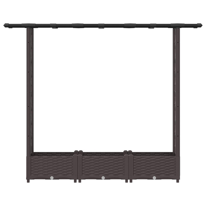 Hævet Bed med Trellis og Tag Brun 164 x 40 x 123 cm PP
