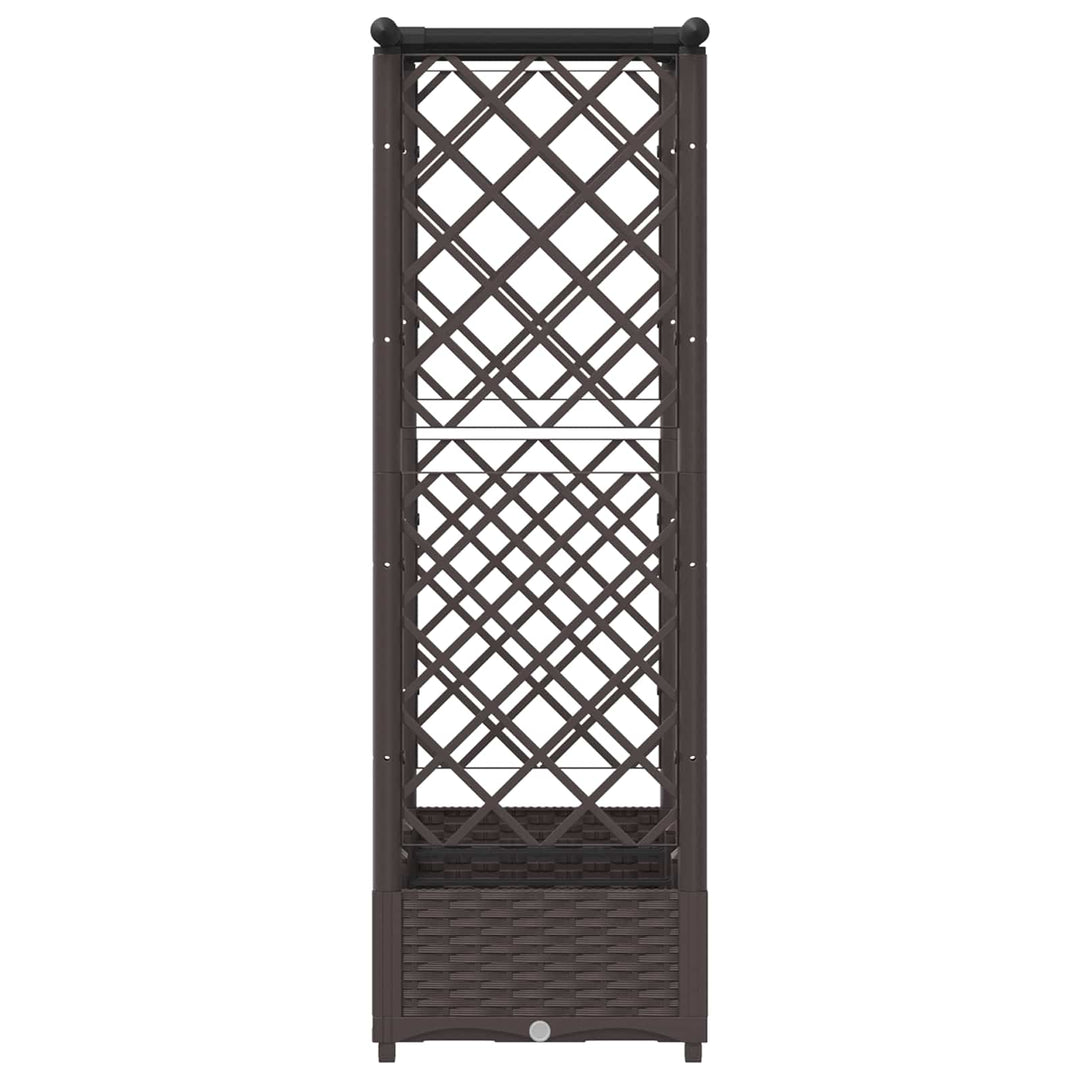 Hævet Bed med Trellis og Tag Brun 164 x 40 x 123 cm PP
