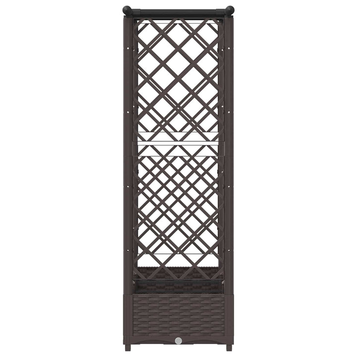 Hævet Bed med Trellis og Tag Brun 164 x 40 x 123 cm PP