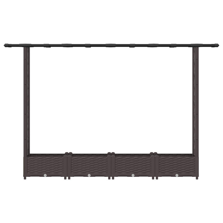 Hævet Bed med Trellis og Tag Brun 203 x 40 x 123 cm PP