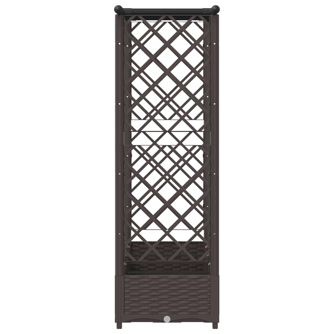 Hævet Bed med Trellis og Tag Brun 203 x 40 x 123 cm PP