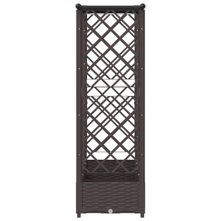 Hævet Bed med Trellis og Tag Brun 203 x 40 x 123 cm PP