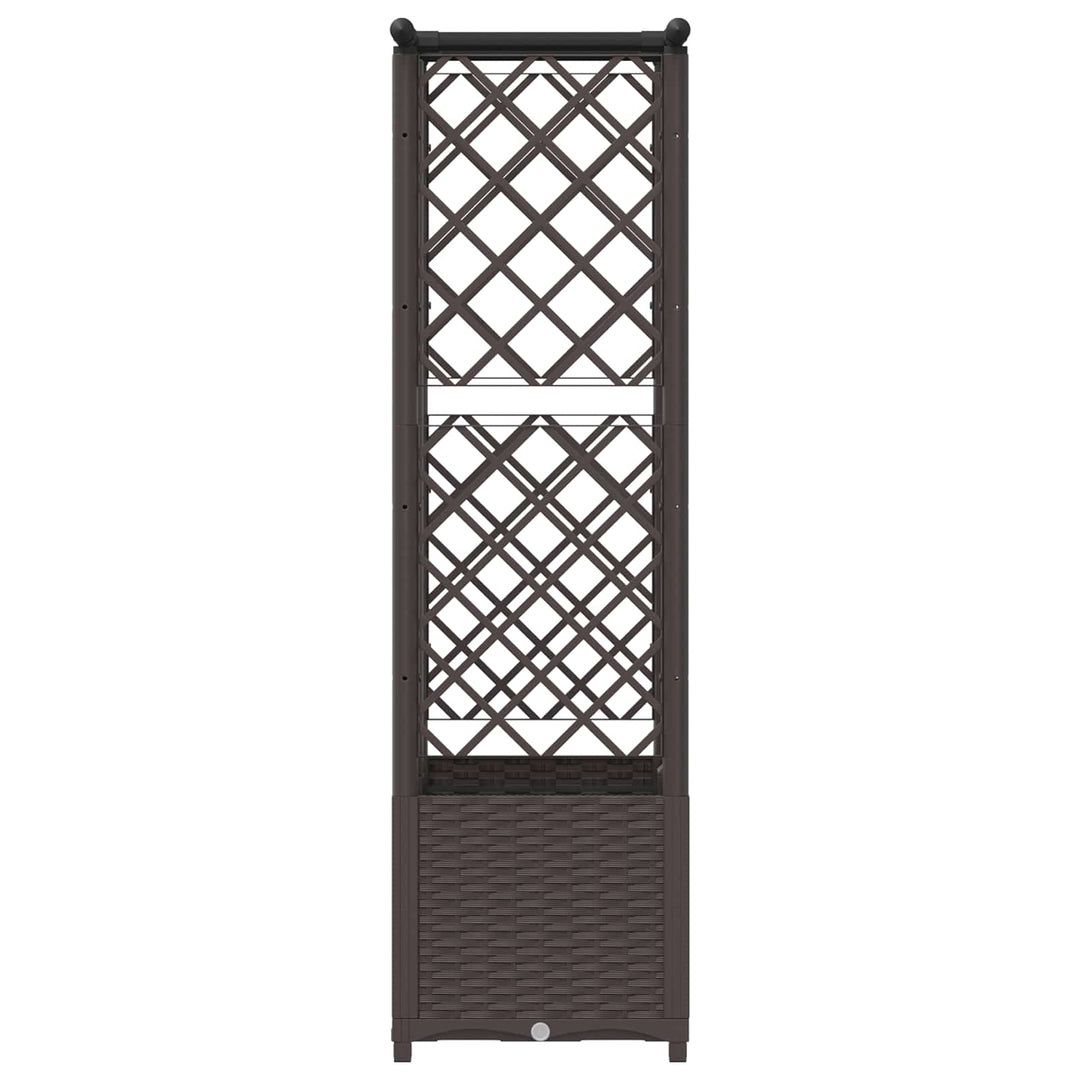 Hævet Bed med Trellis og Tag Brun 124,5 x 40 x 138 cm PP